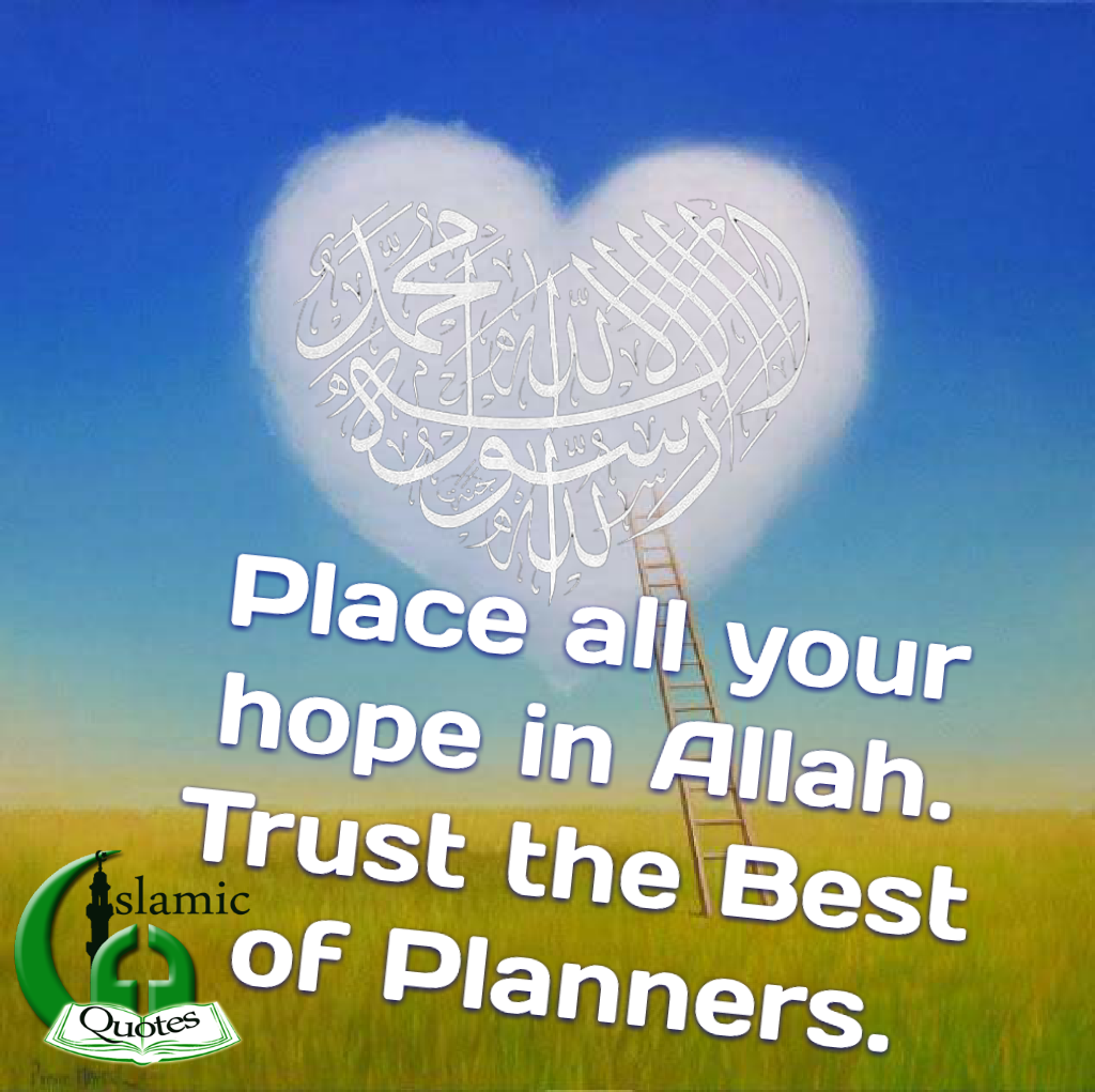 Place all your hope in Allah. Trust the Best of Planners.
