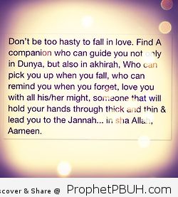Love him for his deen